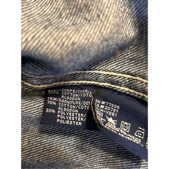 Tommy Hilfiger Denim Jean Jacket Girls Size 6X Snap Up Cotton Blue (4114) - Picture 4 of 5